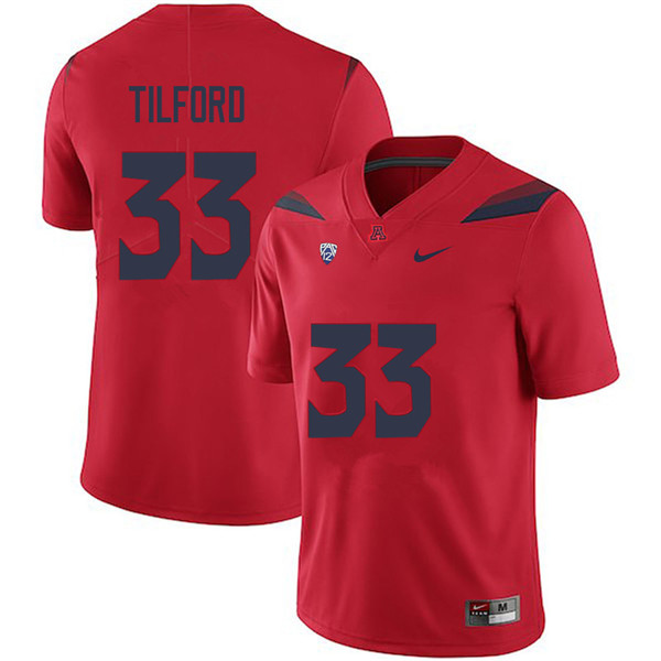 Men #33 Nathan Tilford Arizona Wildcats College Football Jerseys Sale-Red - Click Image to Close
